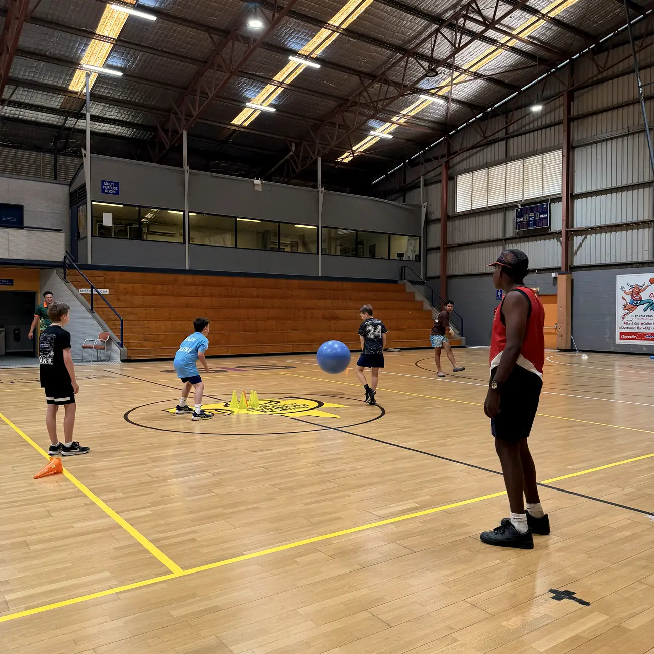 Ball games on the basketball court